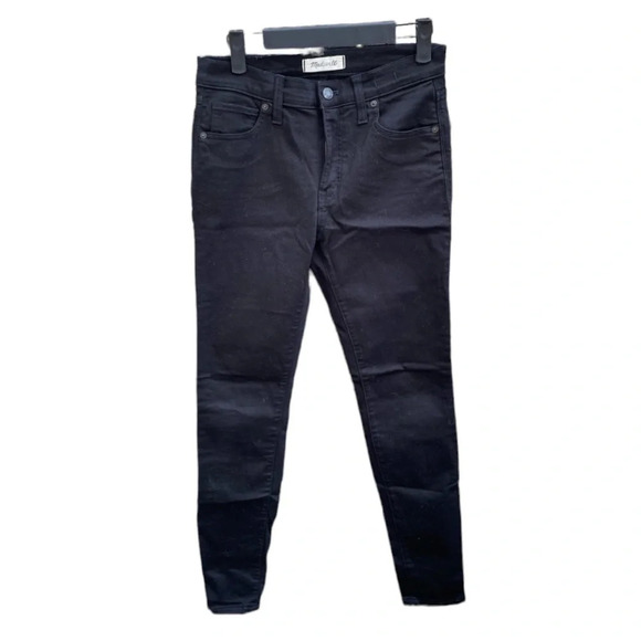 MADEWELL BLACK 9” HIGH RISER SKINNY SKINNY JEANS - Picture 1 of 5